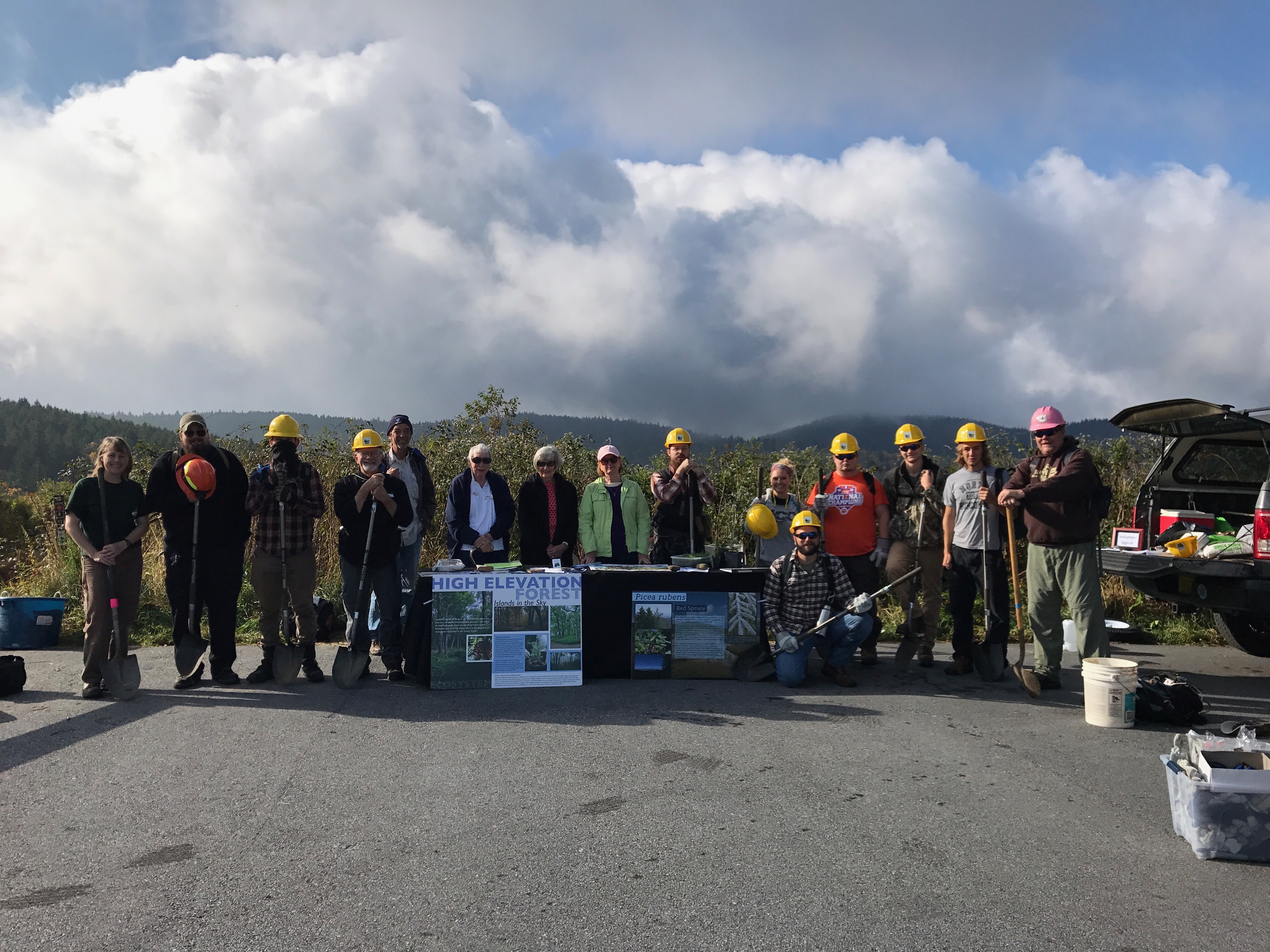 Red Spruce Restoration Program Grows New Roots:  Partners in Restoration Plant 900 Red Spruce Near Black Balsam